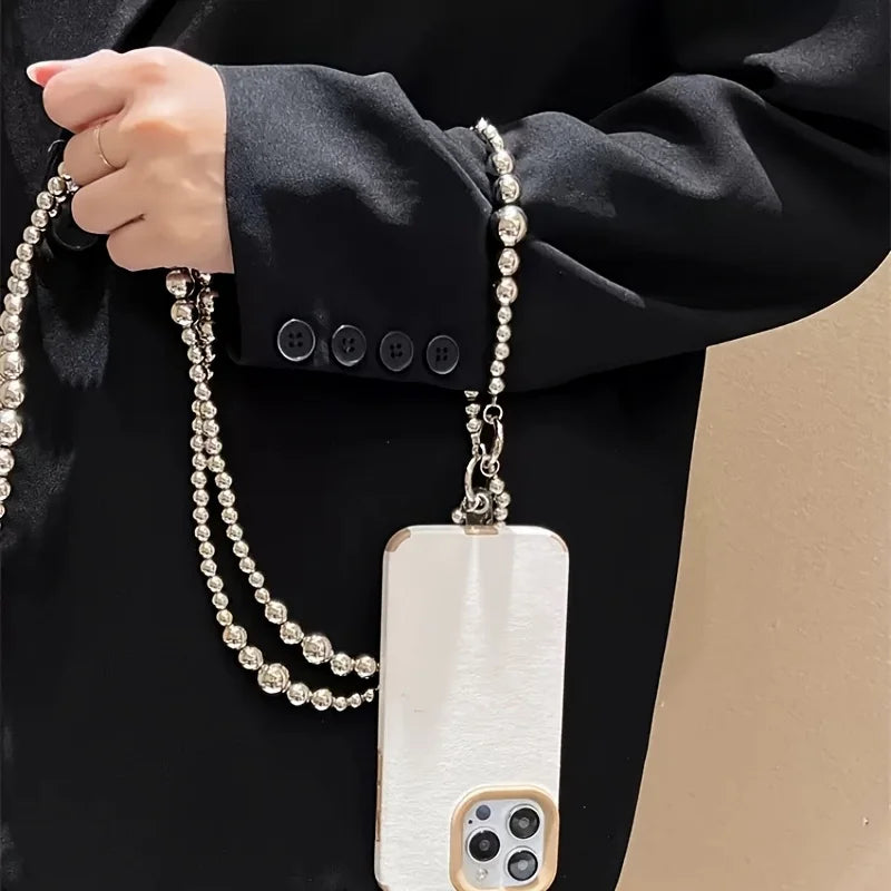 Silver Bead Phone Bag Pendant