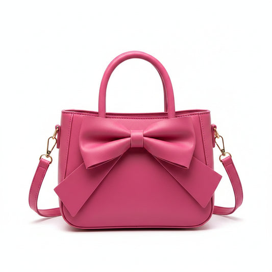 Black Bow Handbag with Gold Hardware