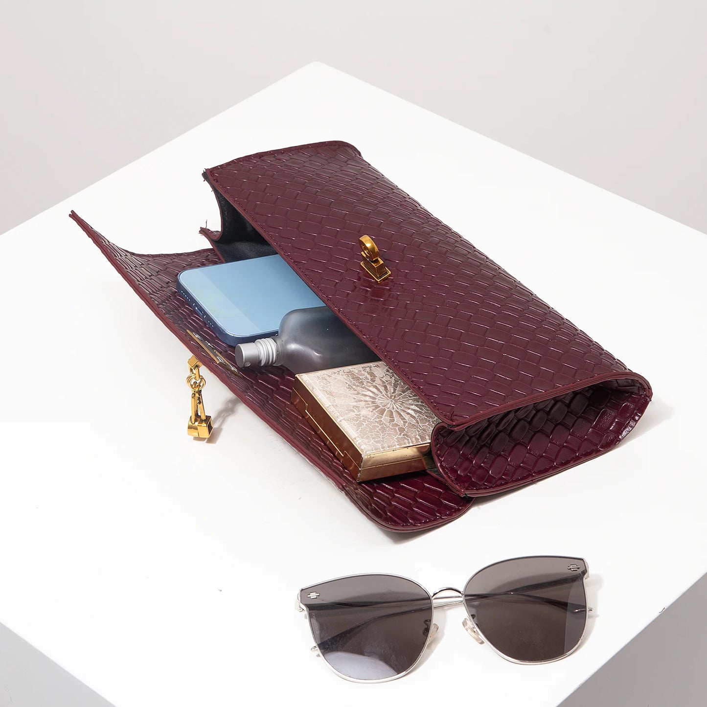 Vintage Burgundy Women Handbag