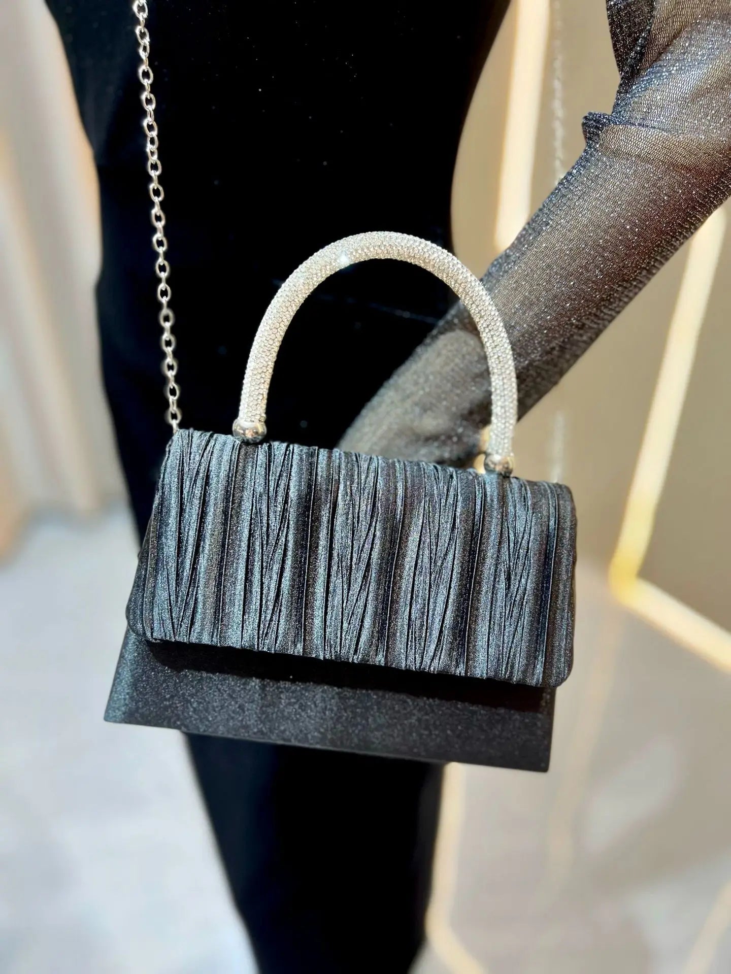 Metal Handle Evening Bag