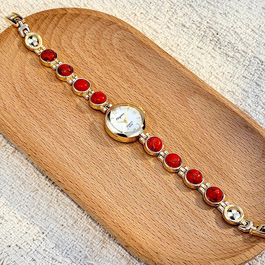 Women's Vintage Stone-Embellished Watch