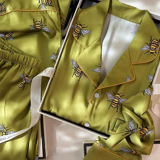 Print Satin Women Pajama Set