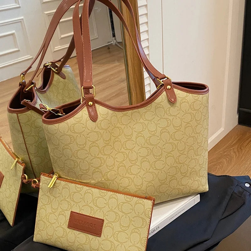 Geometric Pattern Shoulder Tote Bag