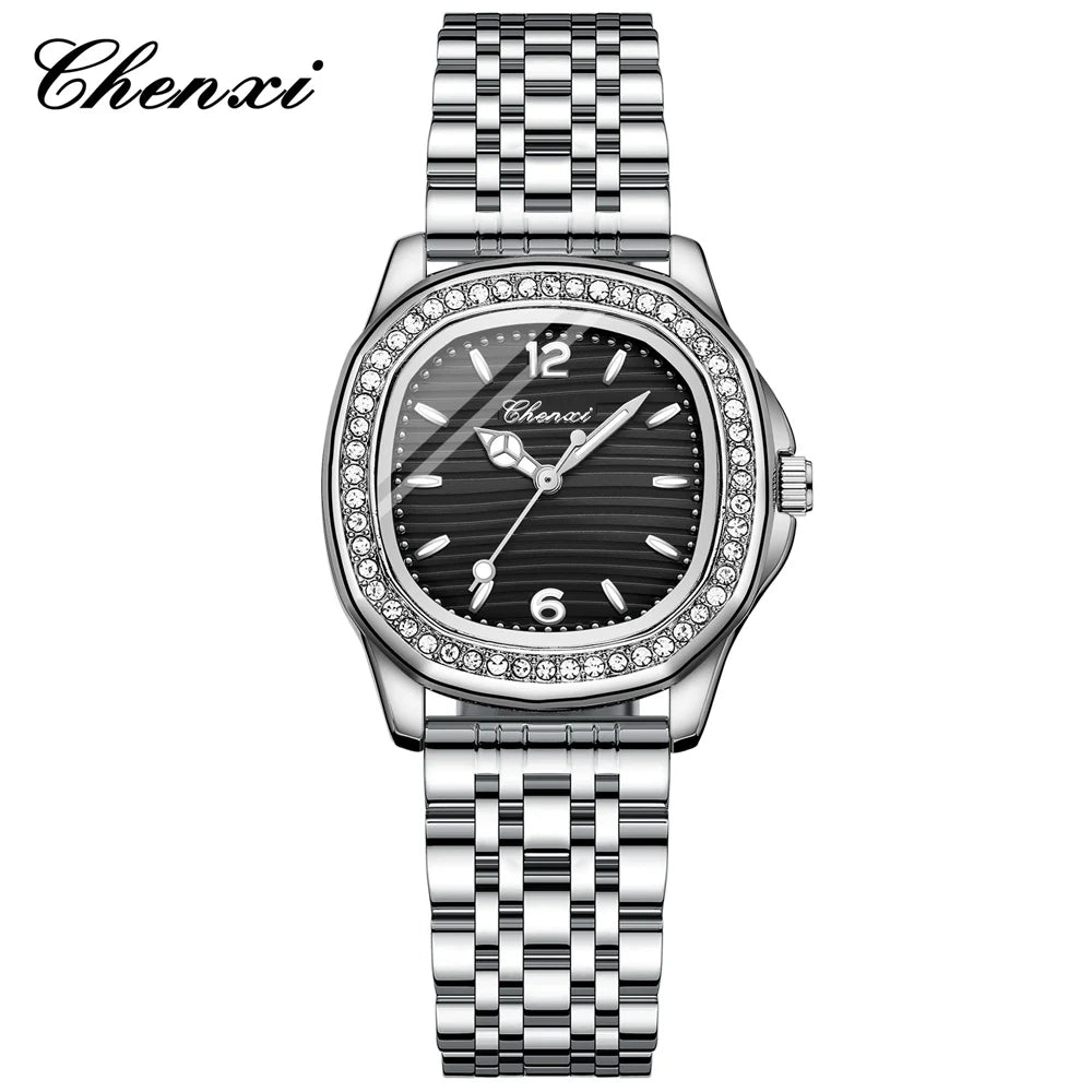 CHENXI Square Dial Steel Ladies Watch