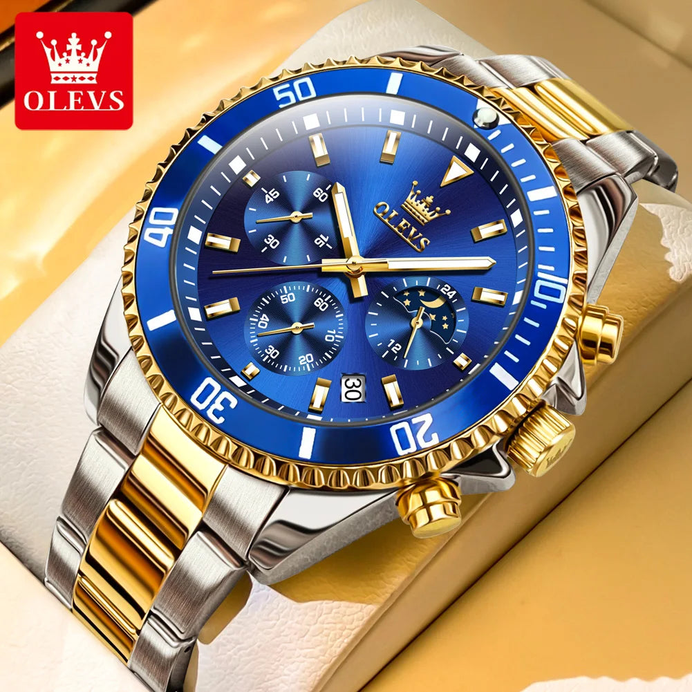 OLEVS Men's Luminous Quartz Watch Steel