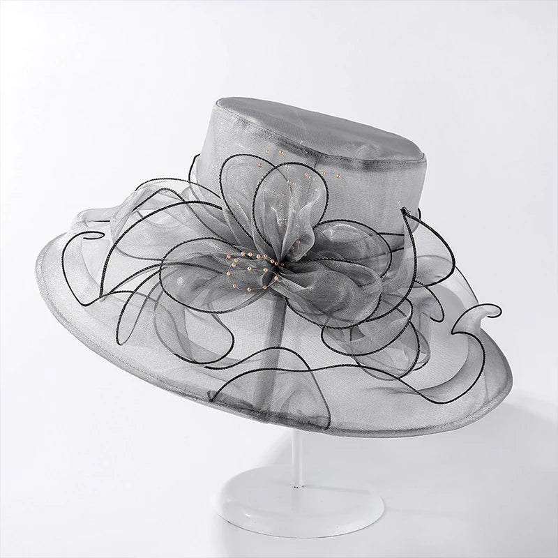 Women's Organza Wide Brim Sun Hat Beach