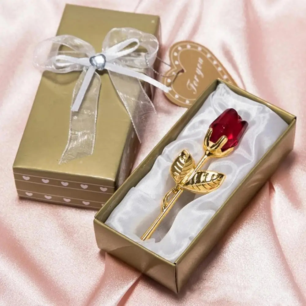 Crystal Glass Rose Artificial Flower Gift