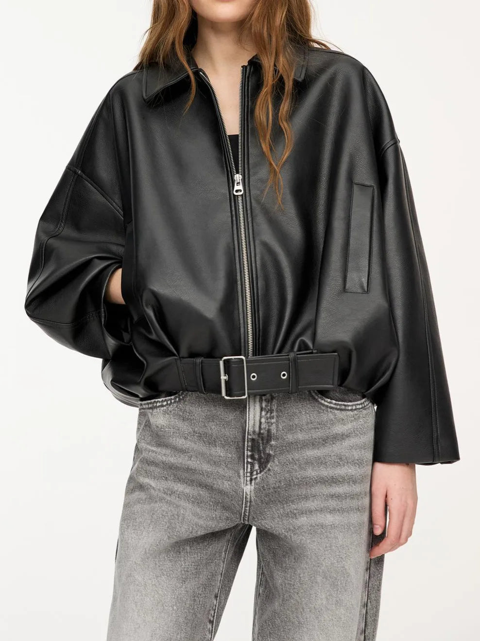 TARUXY Bomber Leather Jacket