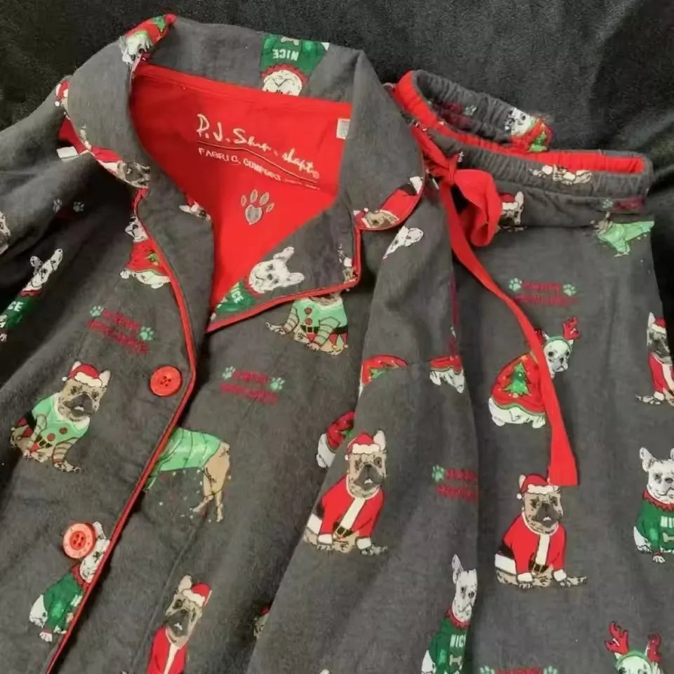 Fleece Cartoon Women Pajama Set