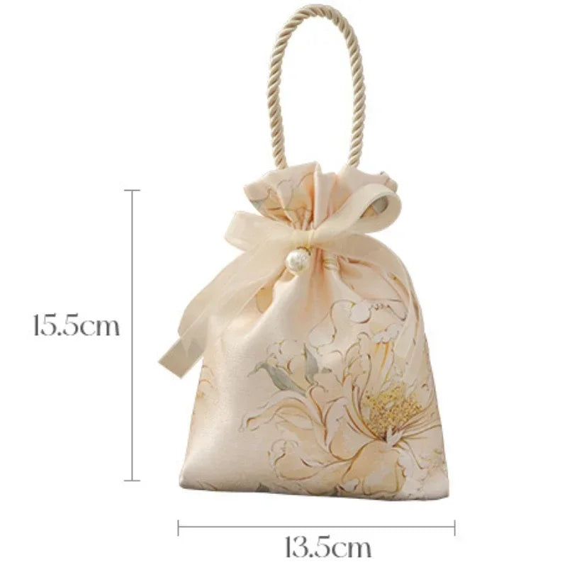 Bow Drawstring Gift Pouch Wedding Party