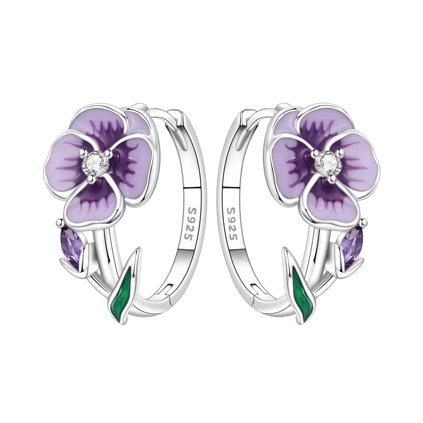 Women's S925 Silver Daisy Hoop Earrings