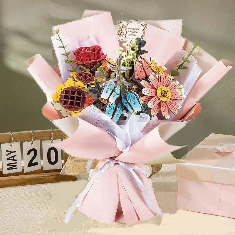 DIY Wooden Flower Bouquet Kit Valentine Gift