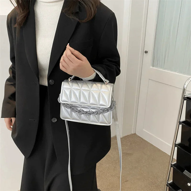 Quilted Mini Crossbody Tote Bag