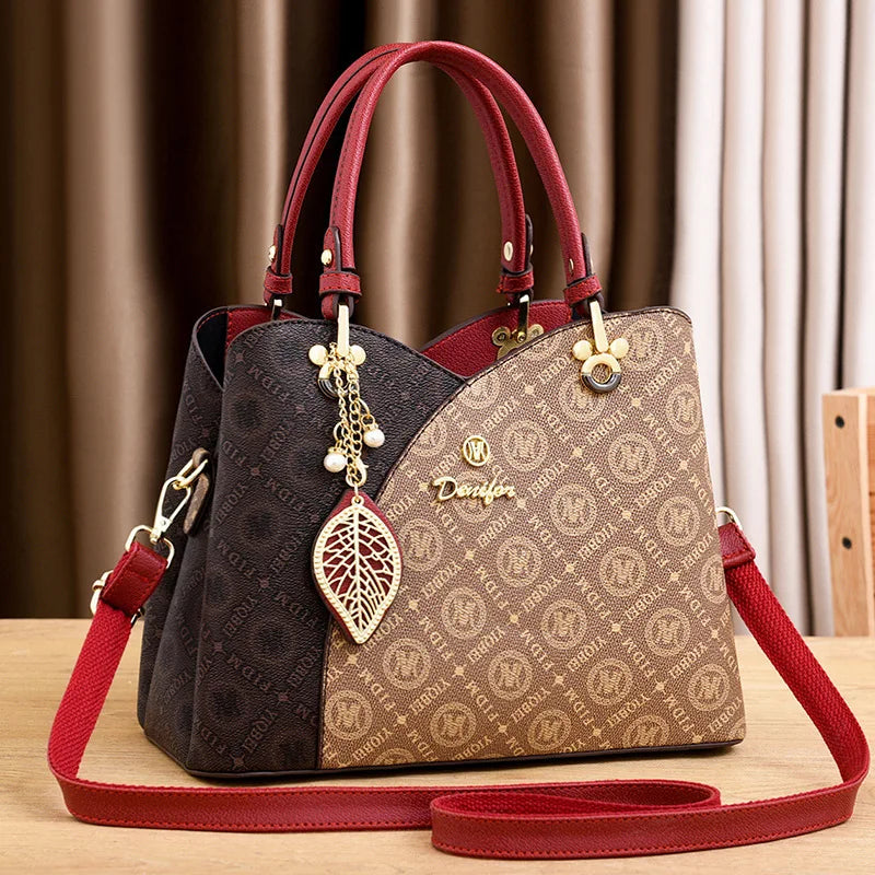 Women's Print Top-Handle Crossbody Tote Bag