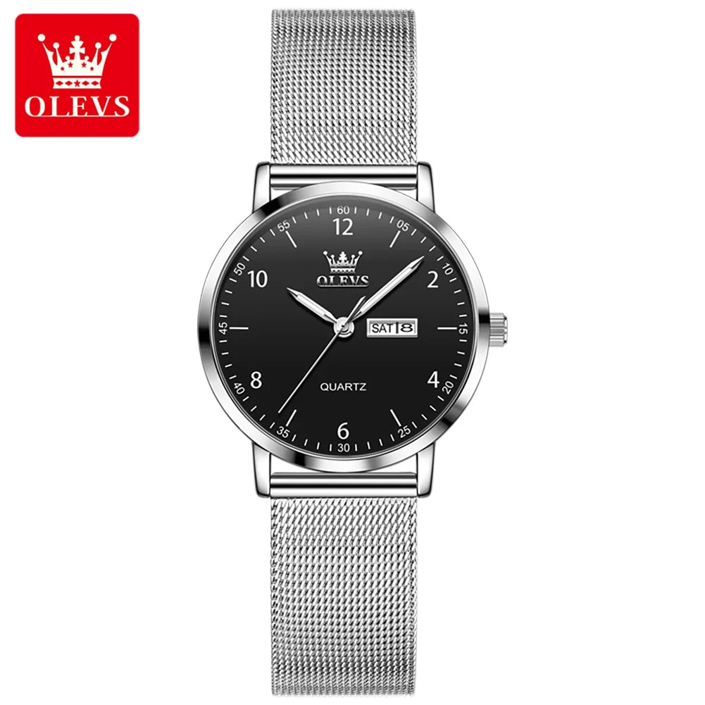 OLEVS Mesh Steel Digital Watch