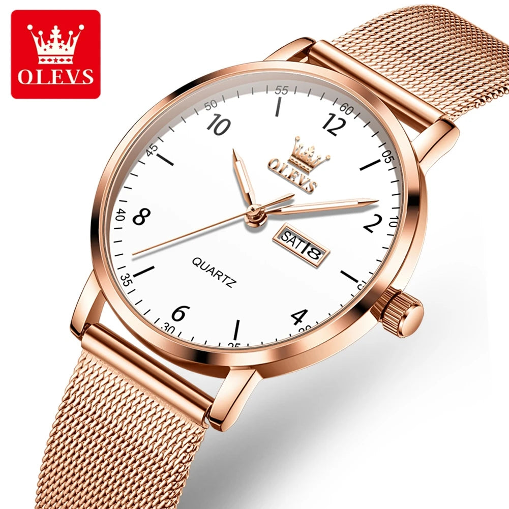 OLEVS Mesh Steel Digital Watch