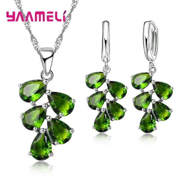 Sterling Silver Zirconia Jewelry Set