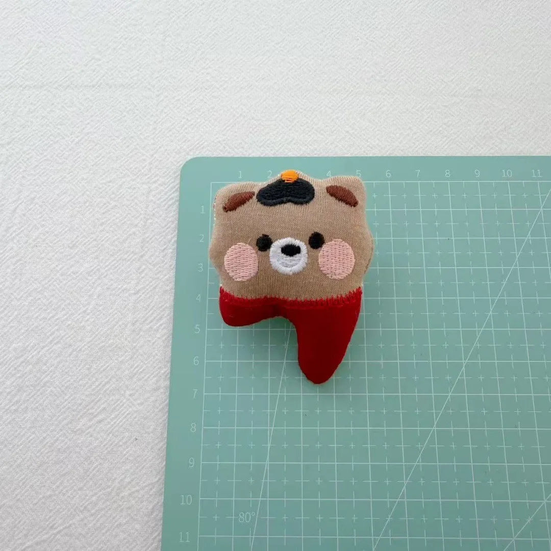 Bear Cat Fabric Brooch Handcrafted Pin