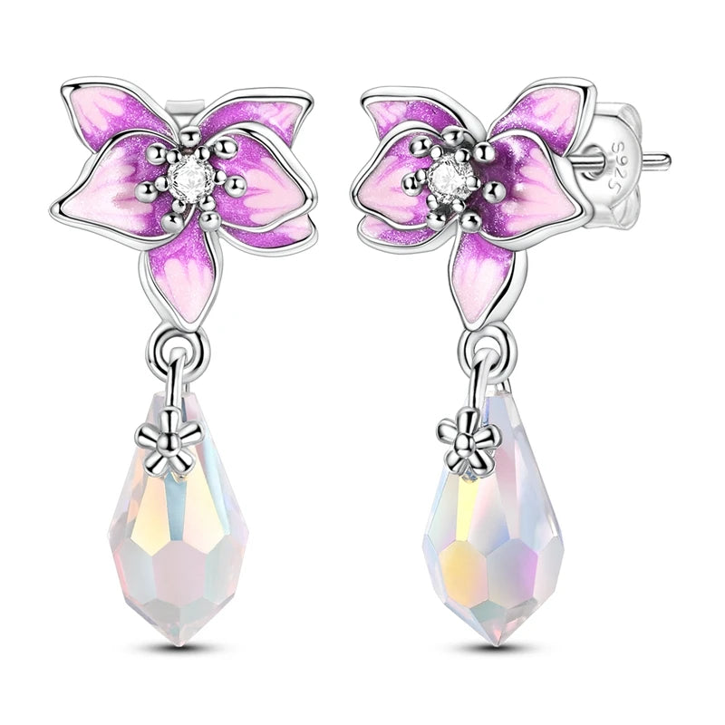 Women's S925 Silver Daisy Hoop Earrings