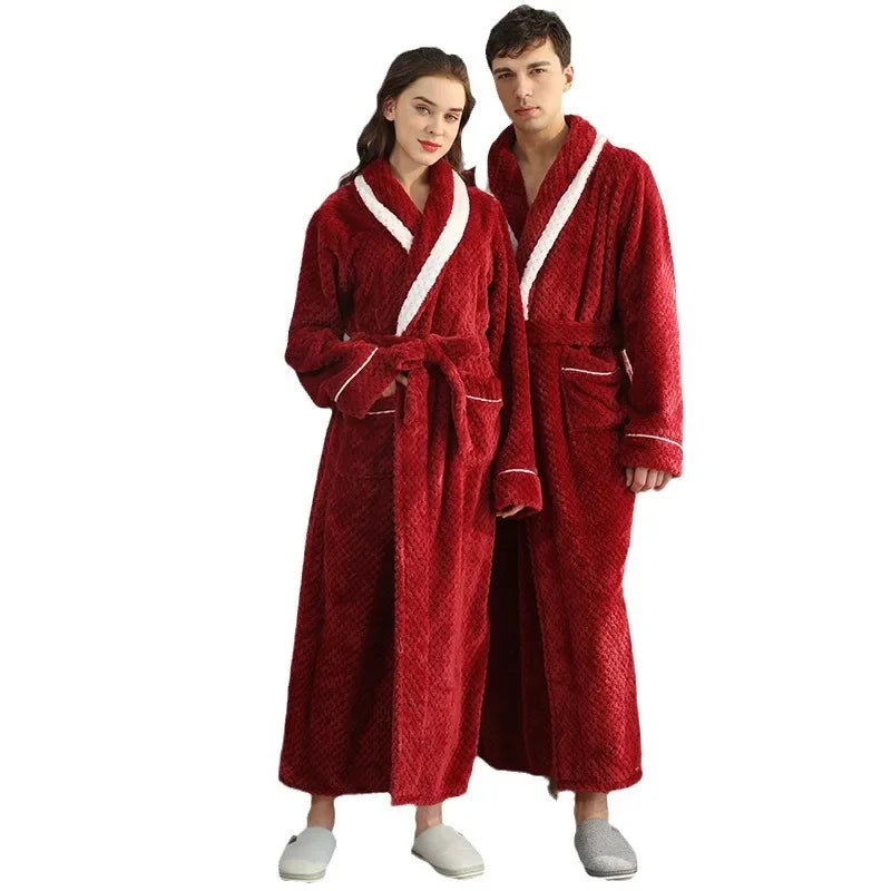 Flannel Couple Bathrobe Set