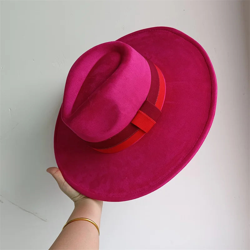 Women's Wide Brim Fedora Hat Retro Style