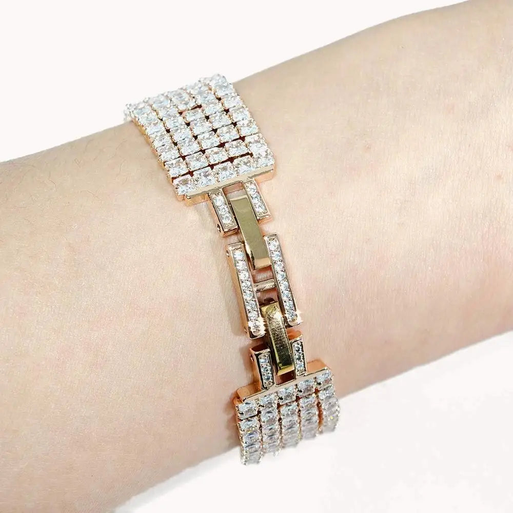 Women's Rose Quartz Diamond Jewelry Watch