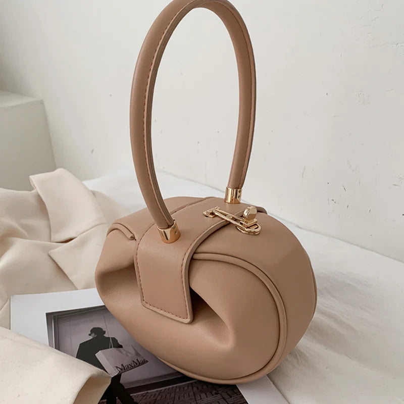 Women's PU Leather Mini Bowling Armpit Bag