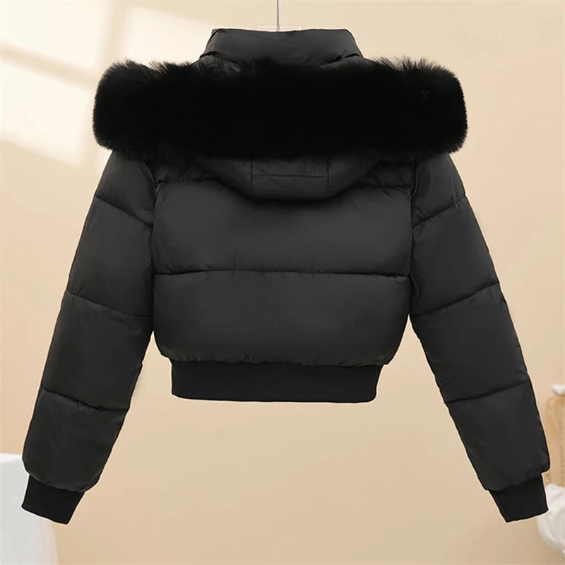 Fur Collar Short Women Parka