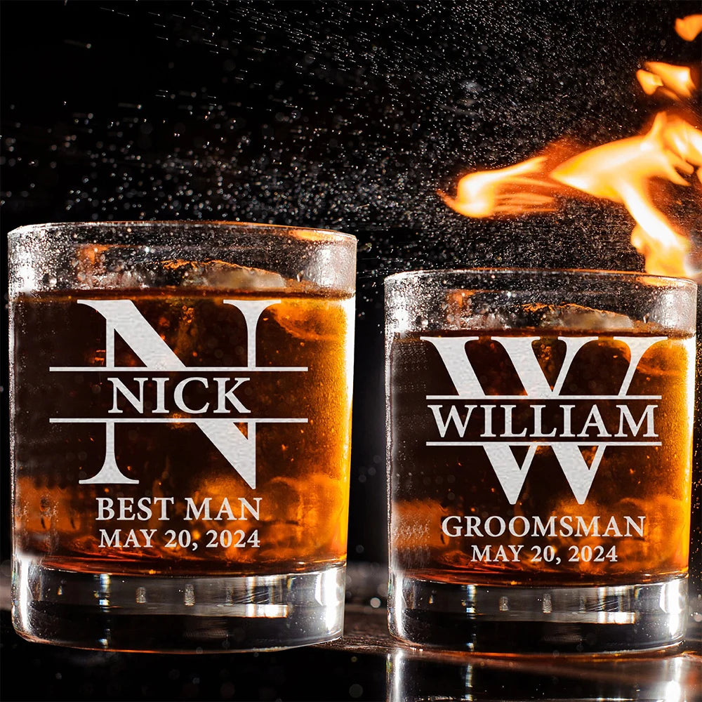 Engraved Whiskey Glass Groomsman Wedding Gift