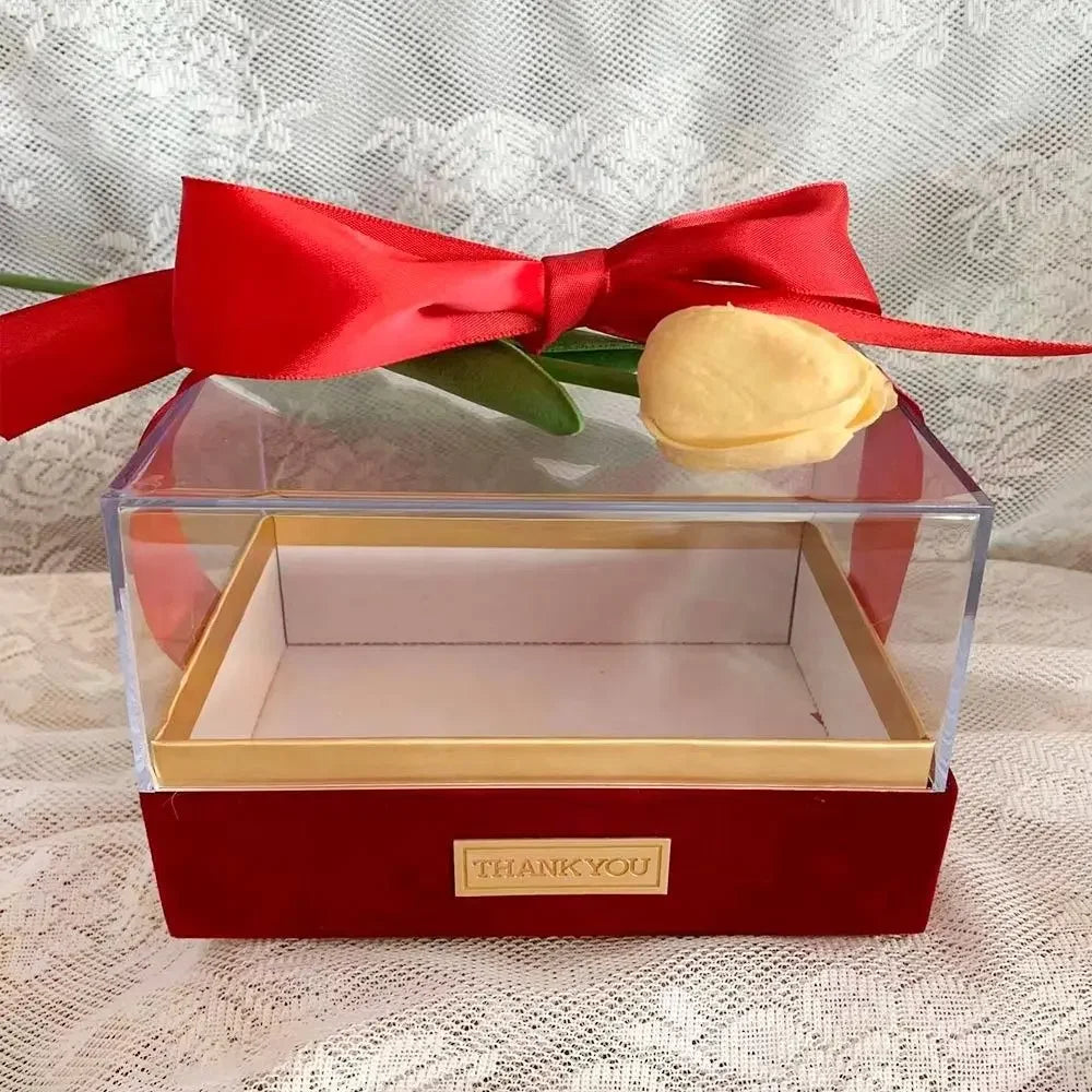 Acrylic Transparent Gift Box Bow Wedding