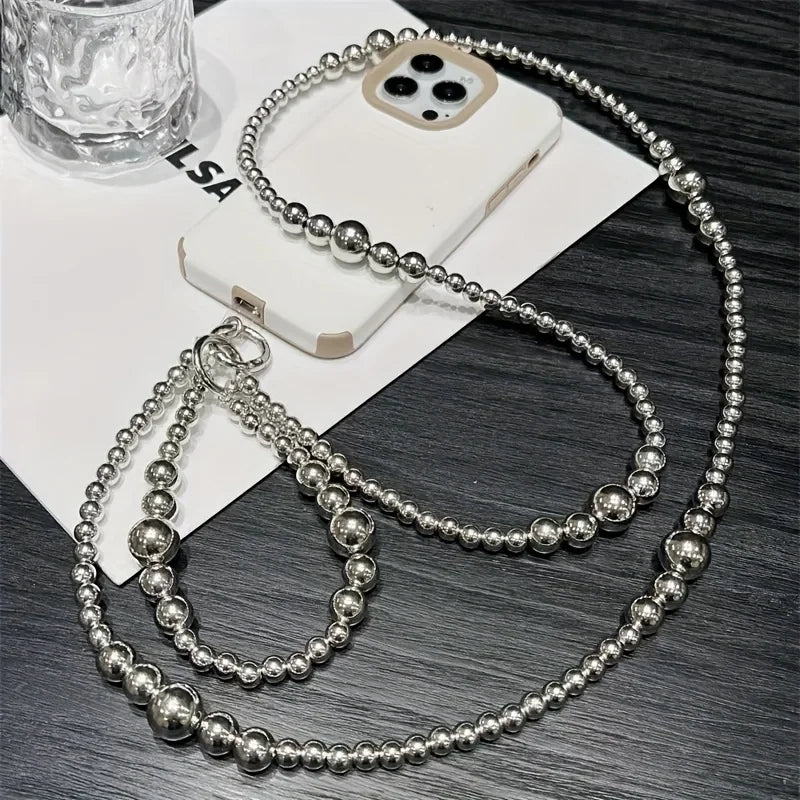 Silver Bead Phone Bag Pendant