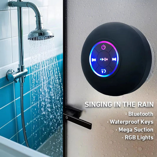 Portable Waterproof Bluetooth Speaker with LED
