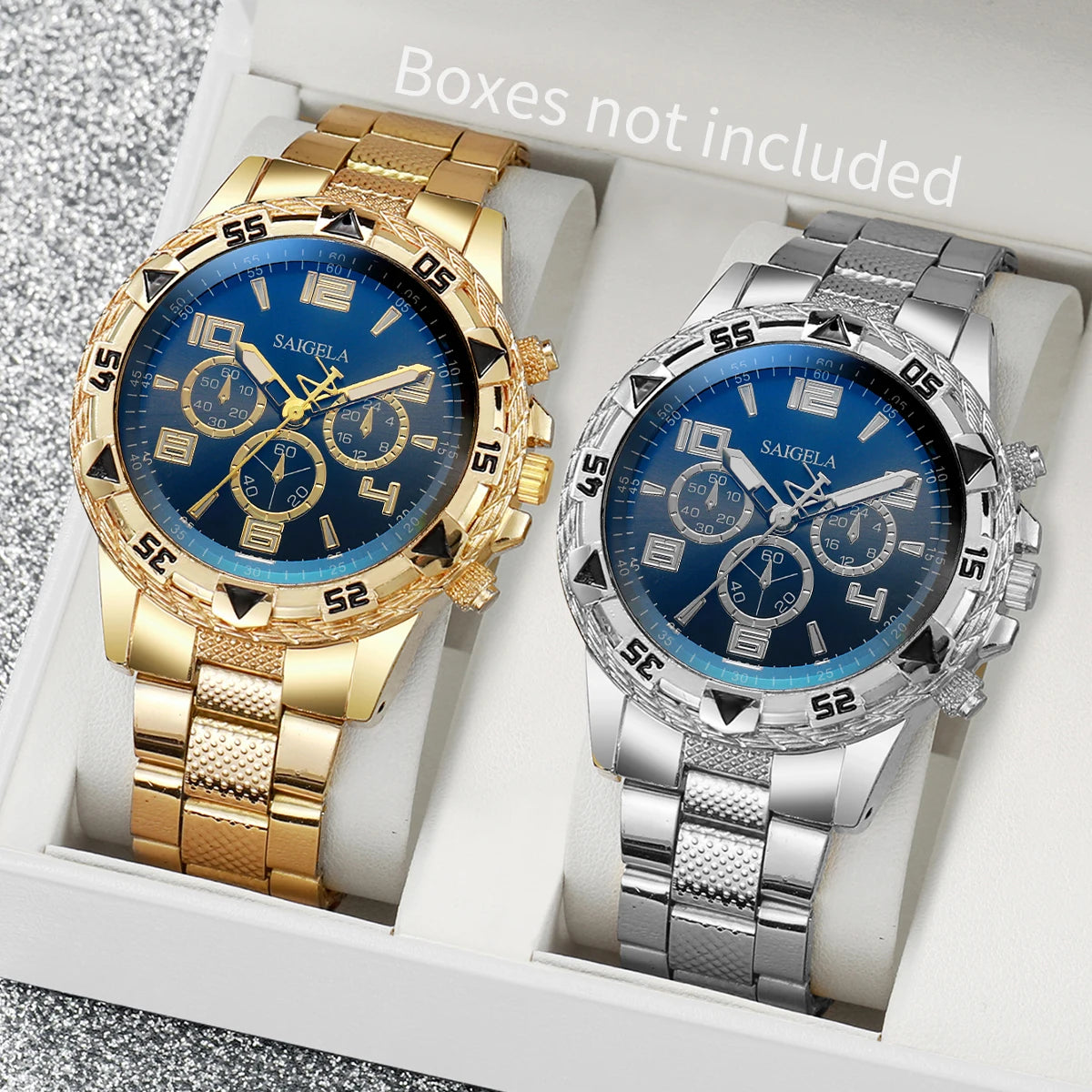 Men's Arabic Dial Quartz Watch Set