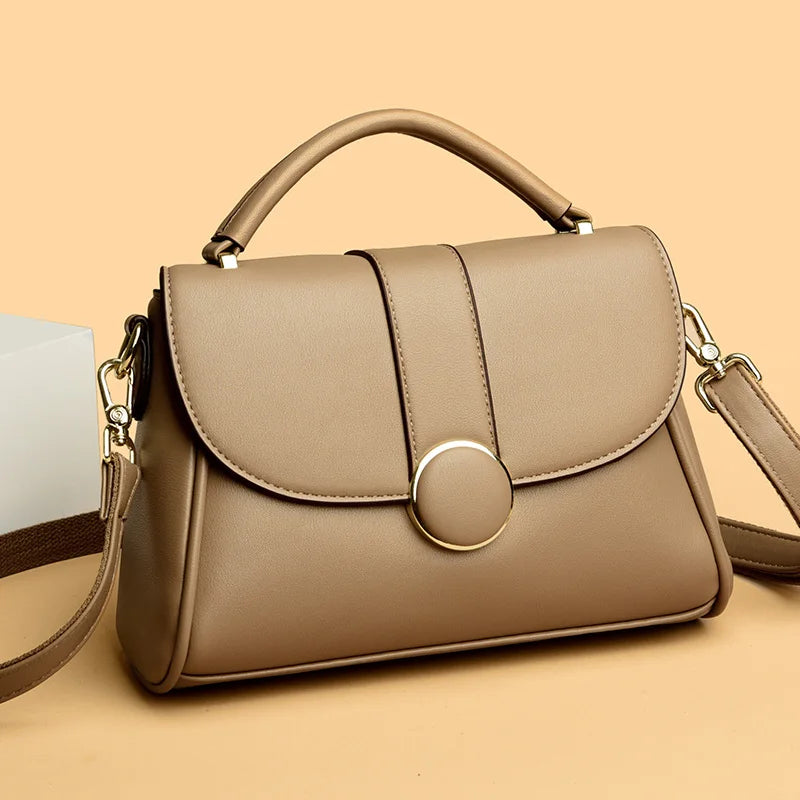Women's Retro Crossbody Shoulder Bag – PU Leather, Multi-Pocket, Casual Style