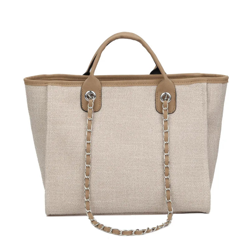 Canvas Chain Shoulder Tote