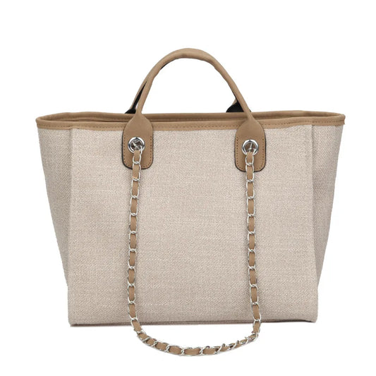Canvas Chain Shoulder Tote
