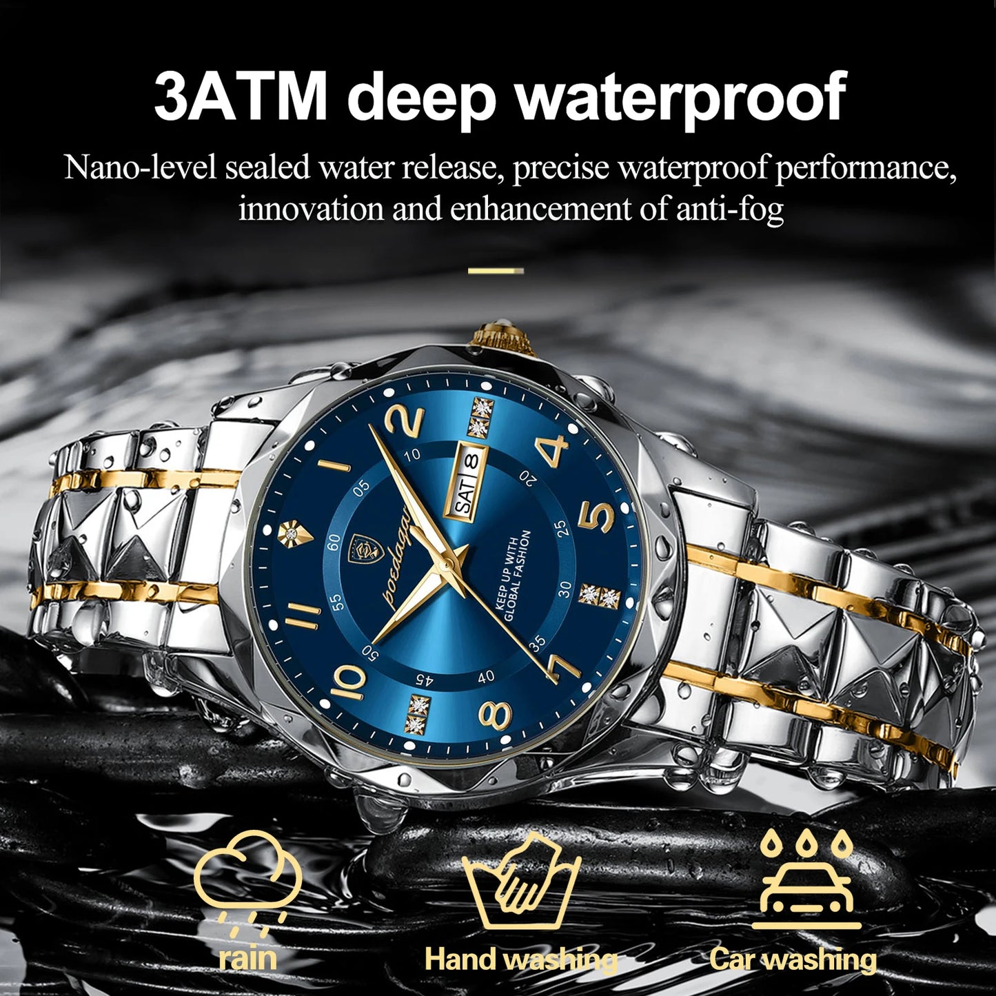 POEDAGAR Luminous Sport Men's Watch