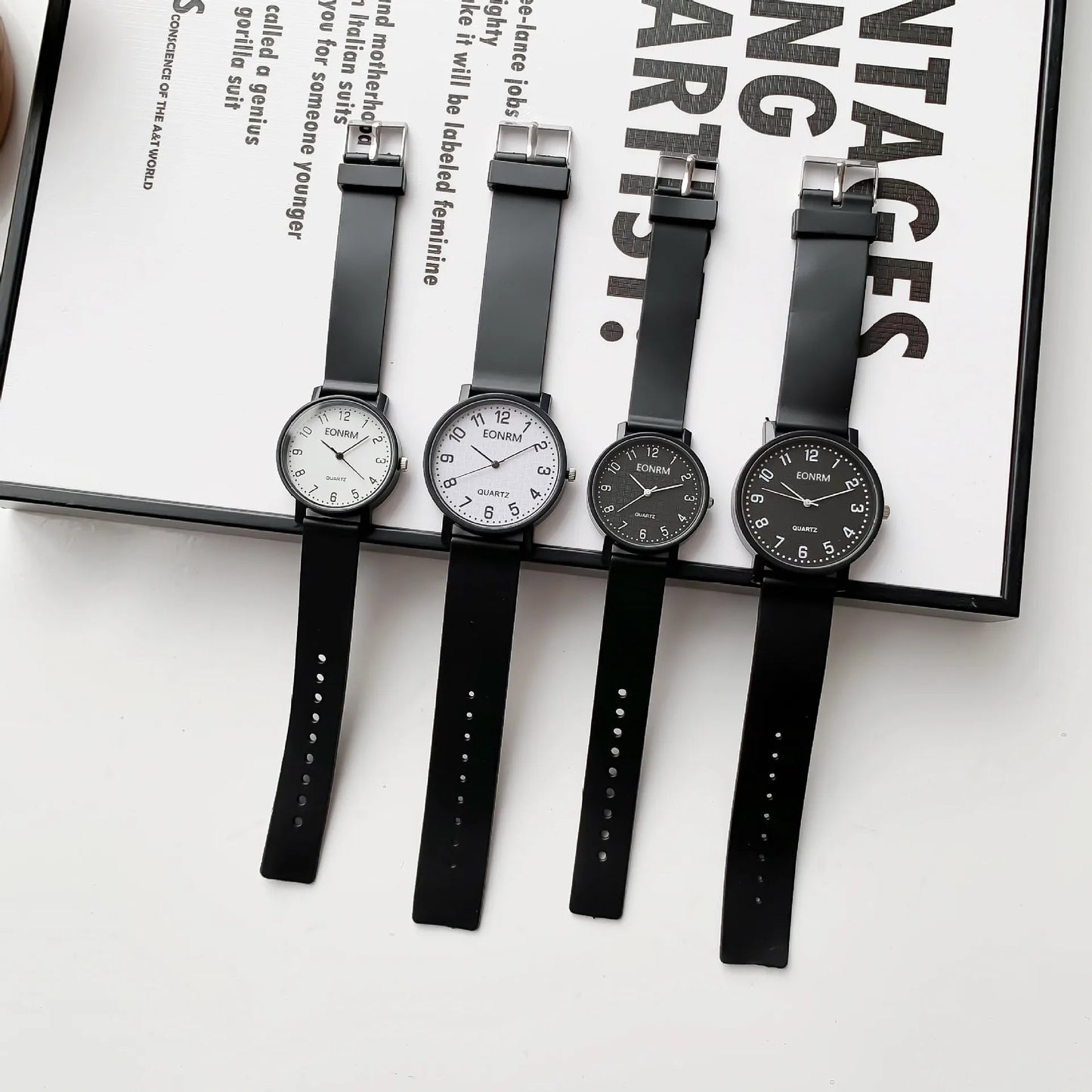 Unisex Minimalist Big Dial Silicone Quartz Watch