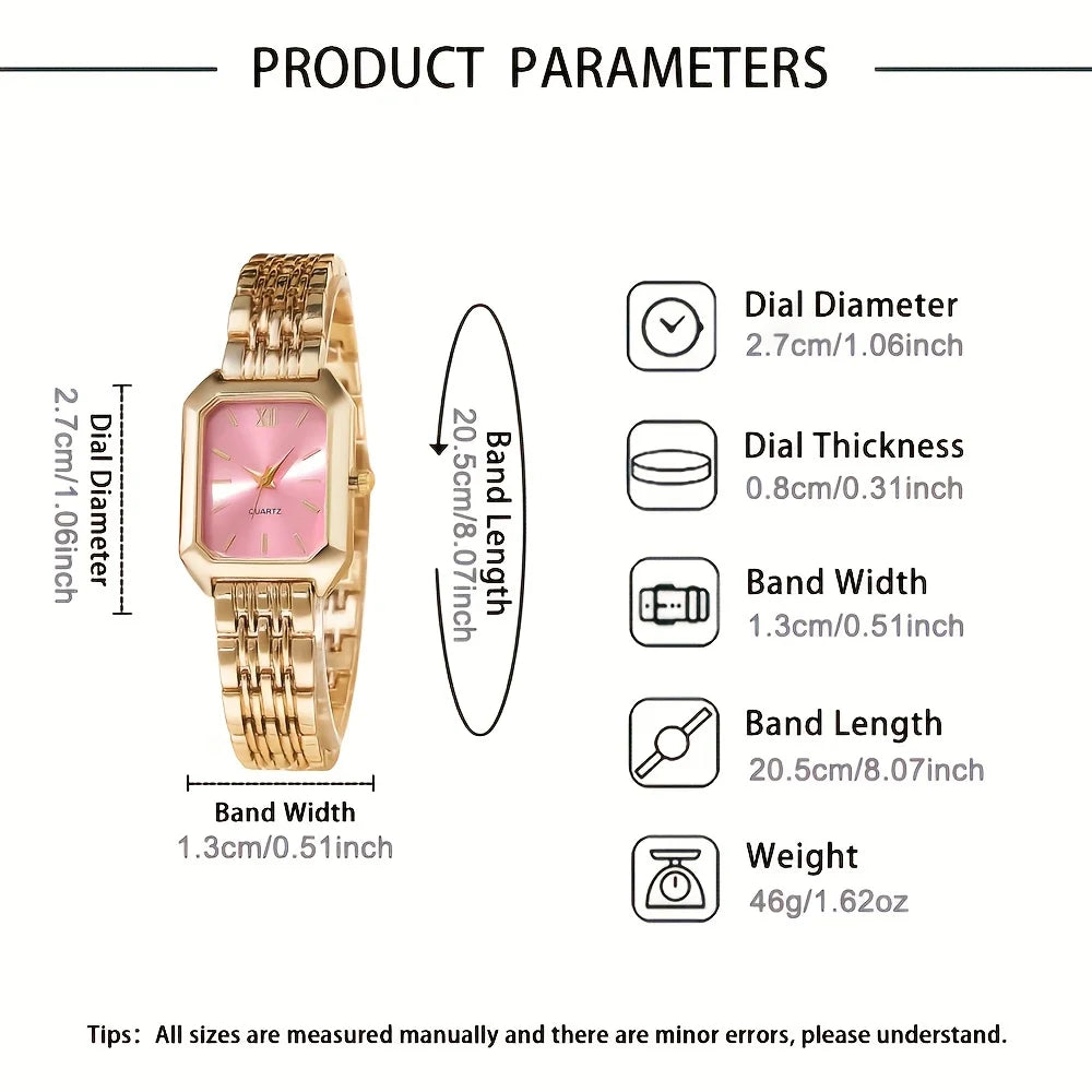 Women's Heart Chain Quartz Watch Set