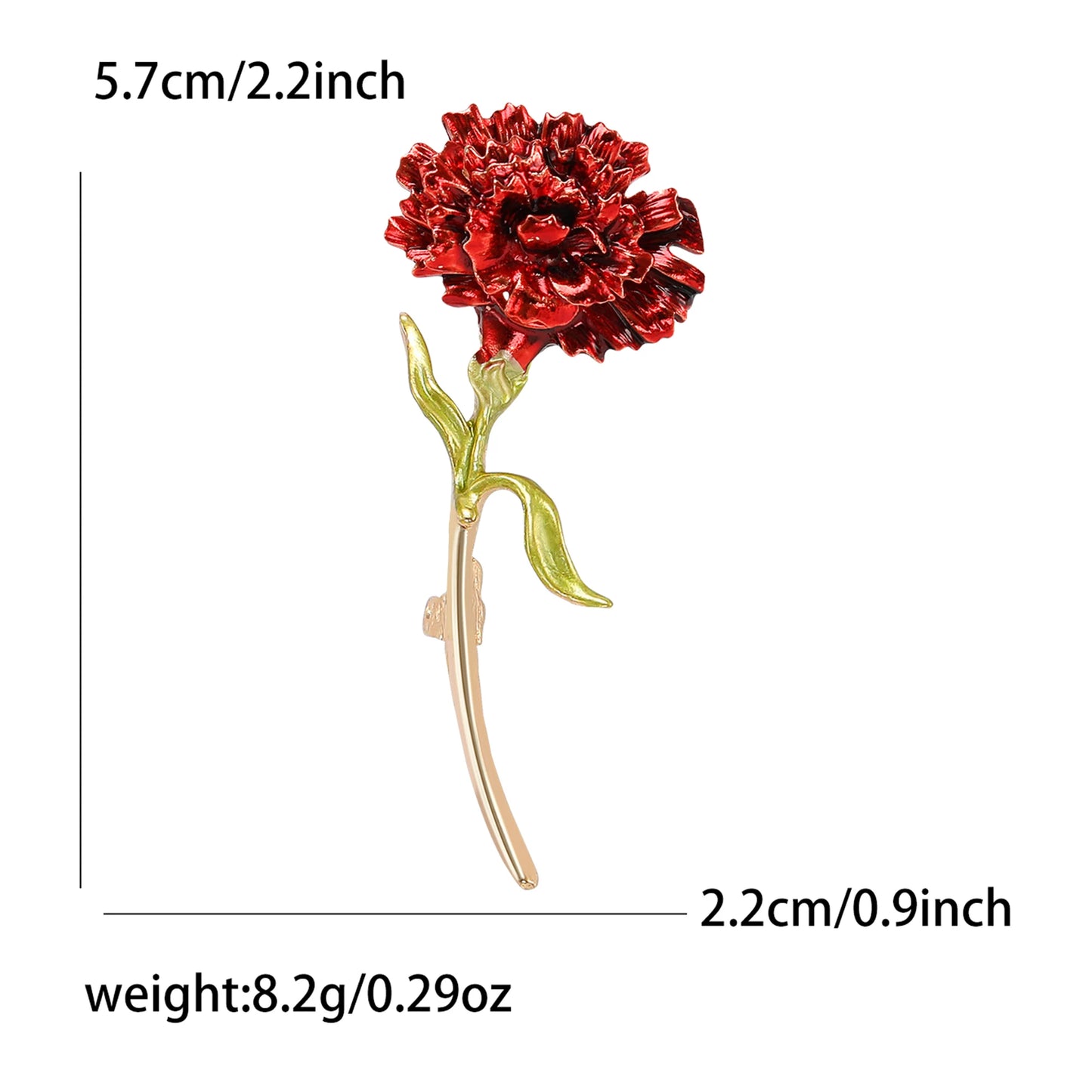 Carnation Enamel Brooch Mother's Day Pin