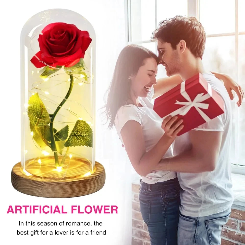 Eternal Rose LED Glass Dome Wedding Gift