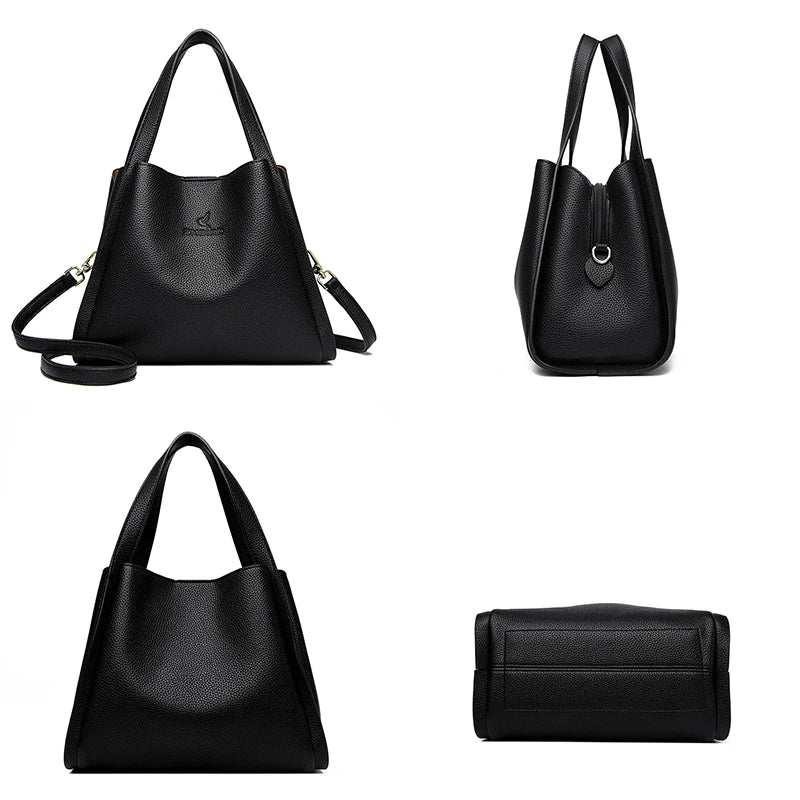 Women's Soft Leather Large Tote Crossbody Bag