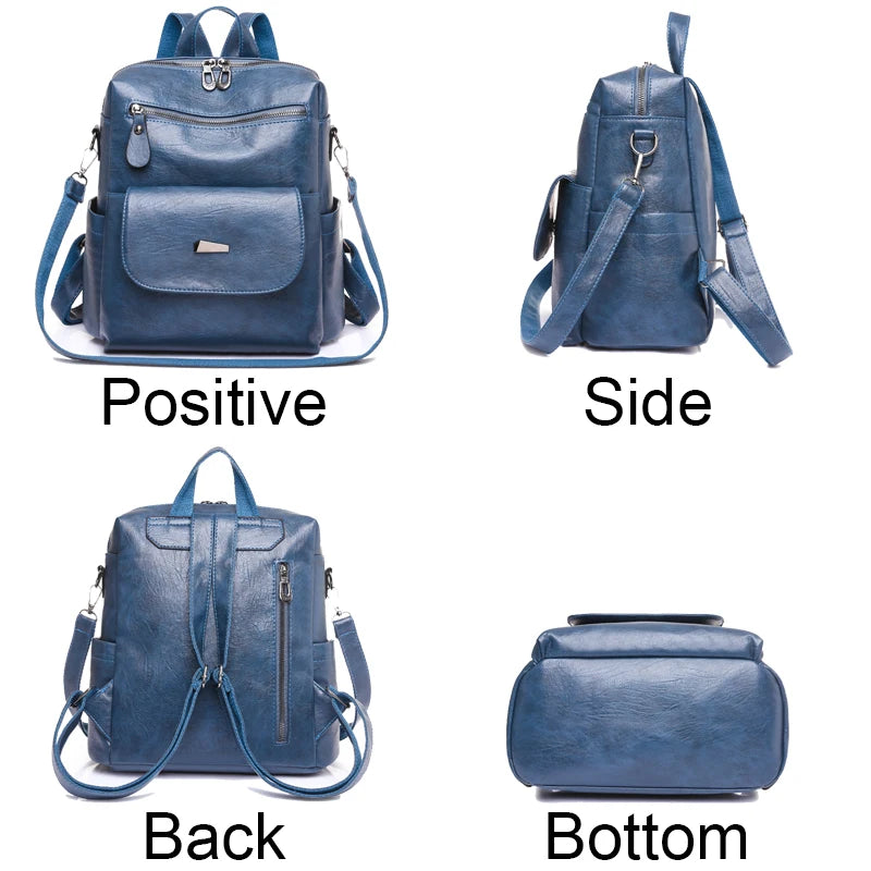 Genuine Leather Women Backpack