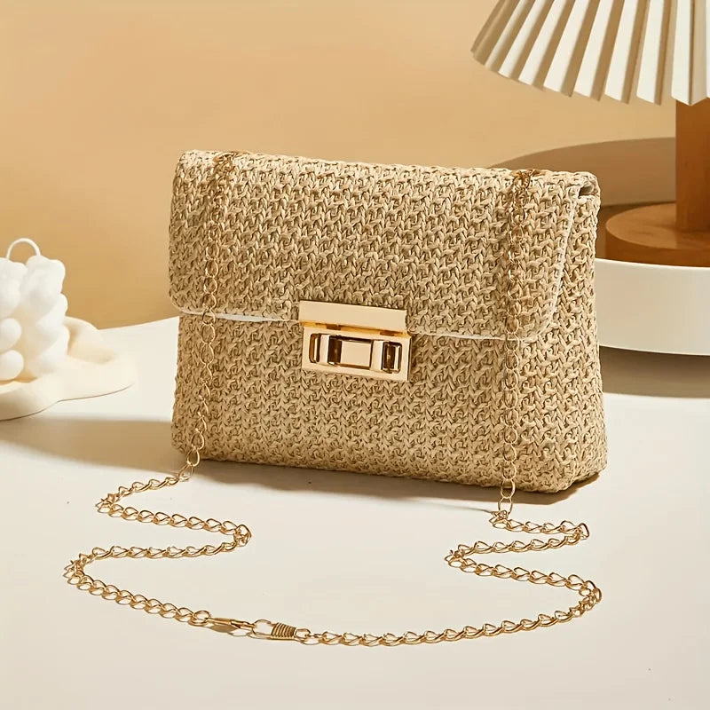 Women's Woven Straw Crossbody Shoulder Bag