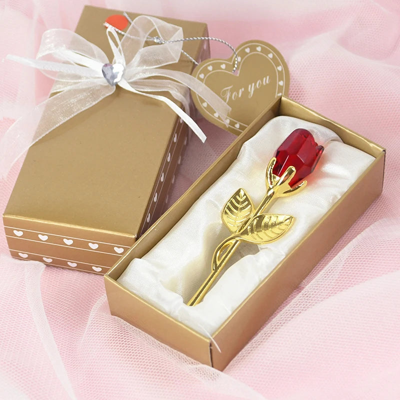 Crystal Bear Rose Valentine Wedding Gift