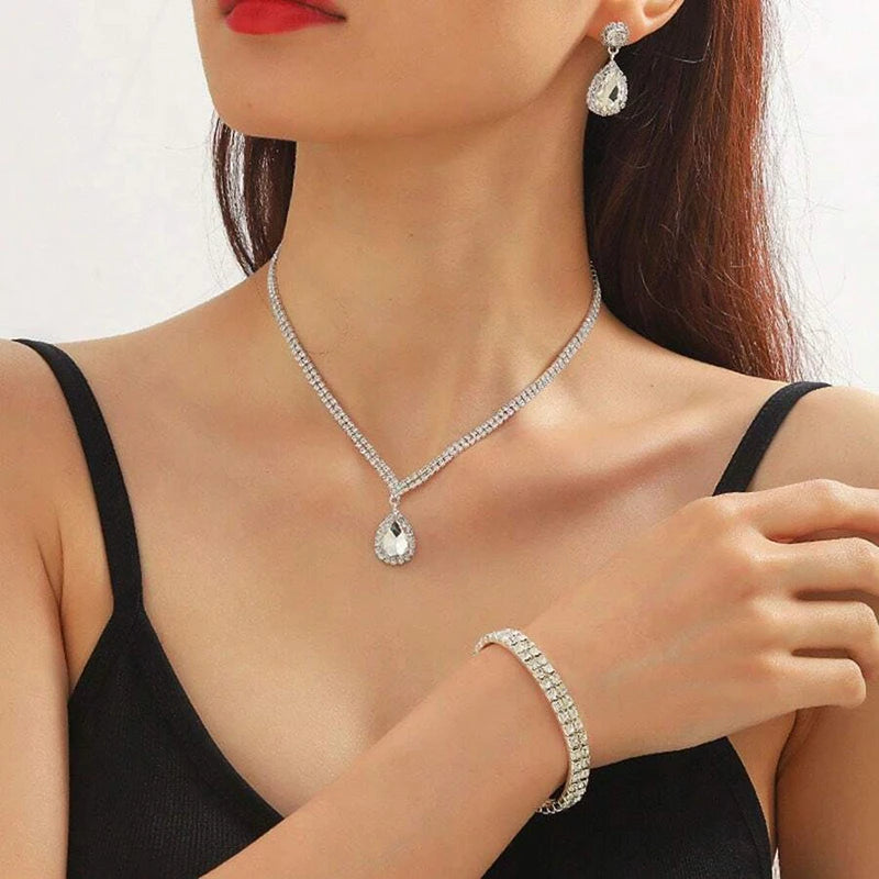Rhinestone Crystal Jewelry Set