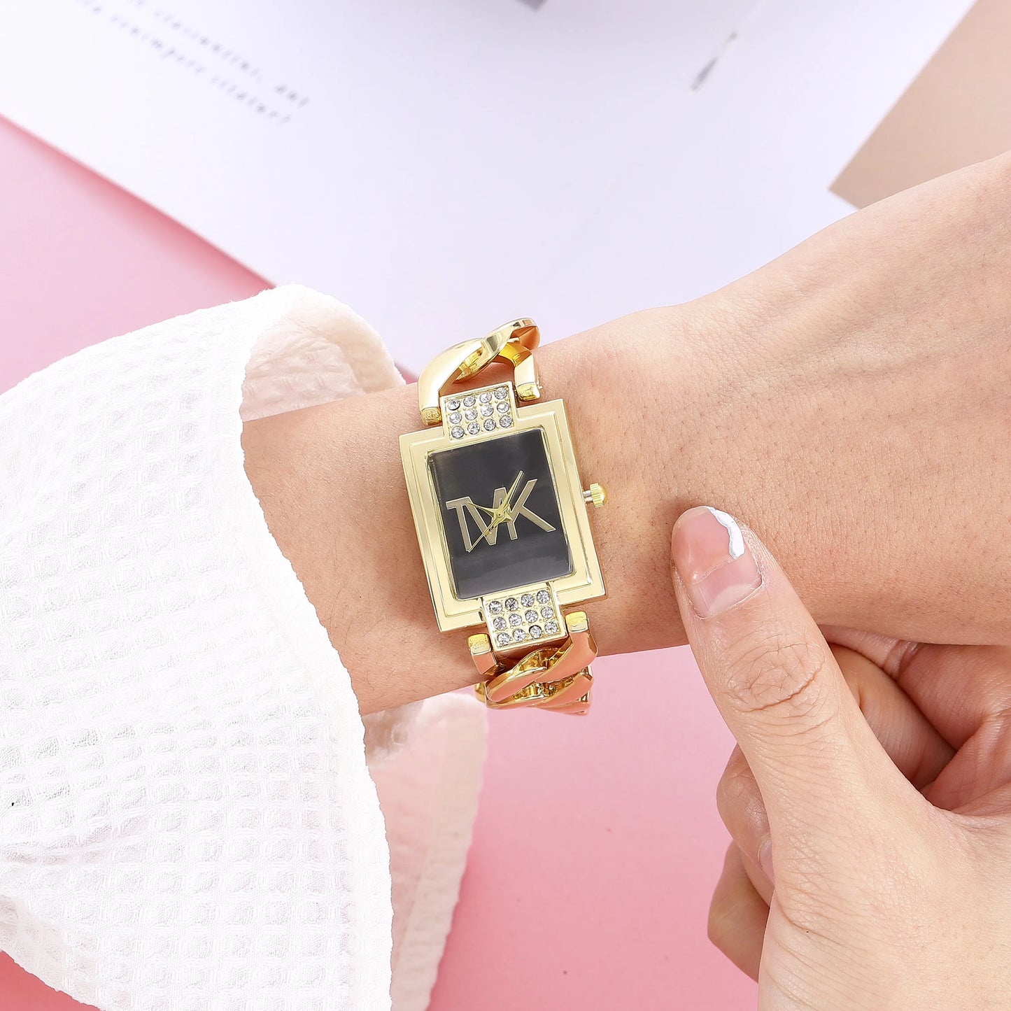 Square Metal Strap Ladies Watch