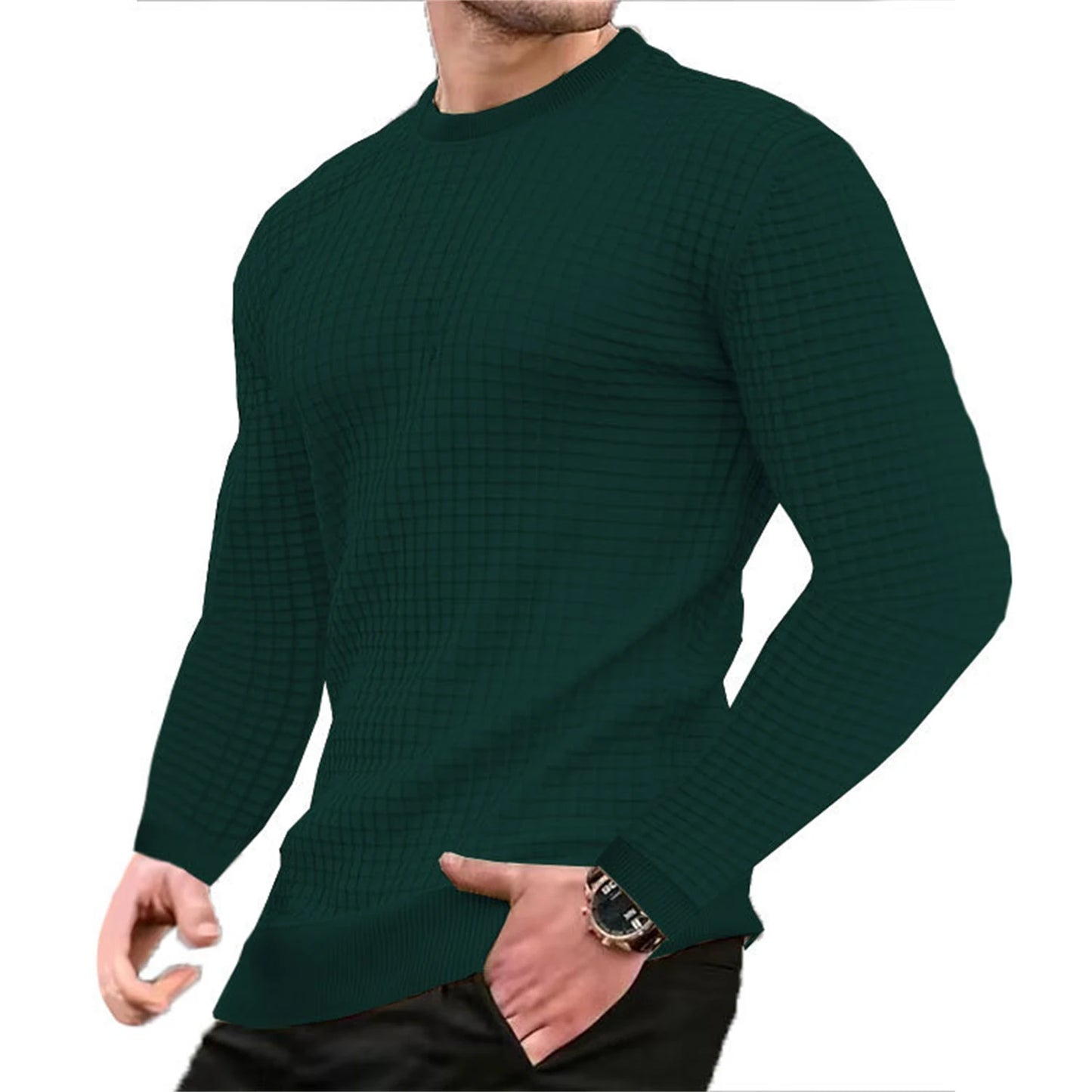 Waffle Check Hoodie Men