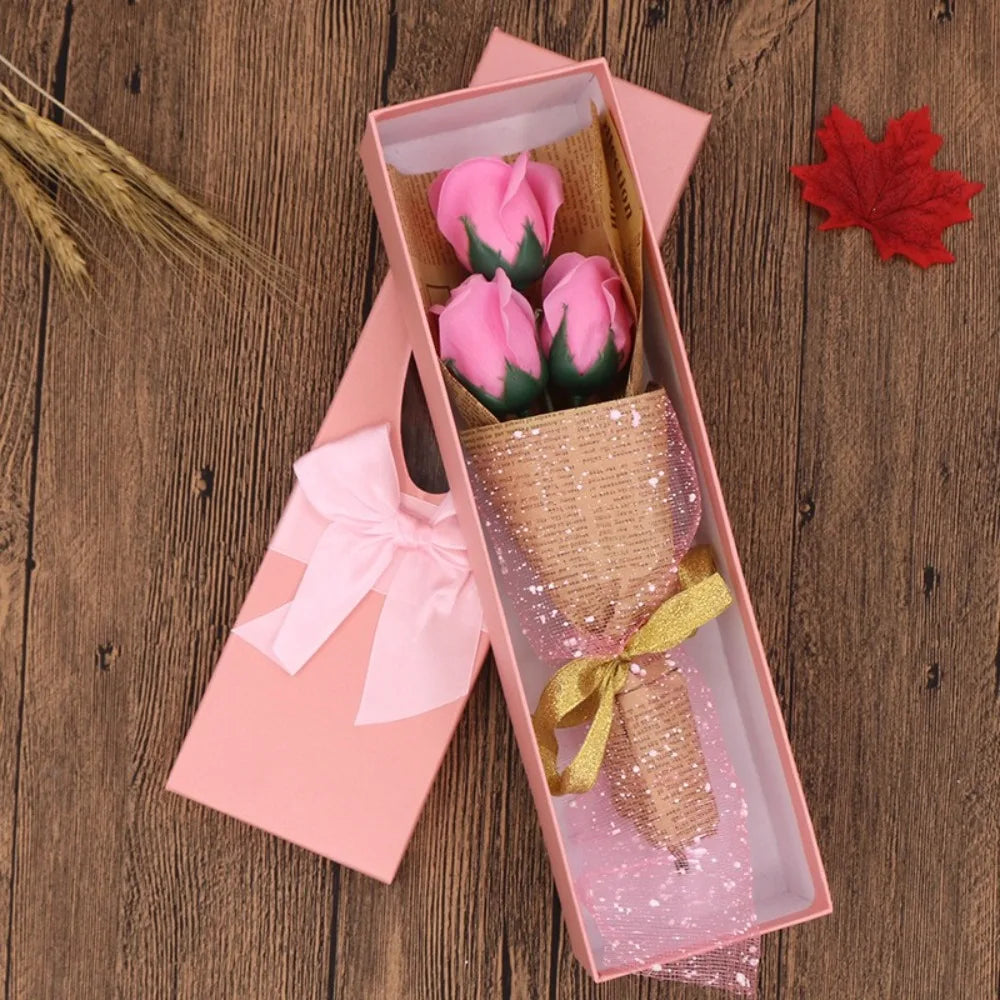 Rose Bouquet Gift Box Bow Decor Teacher