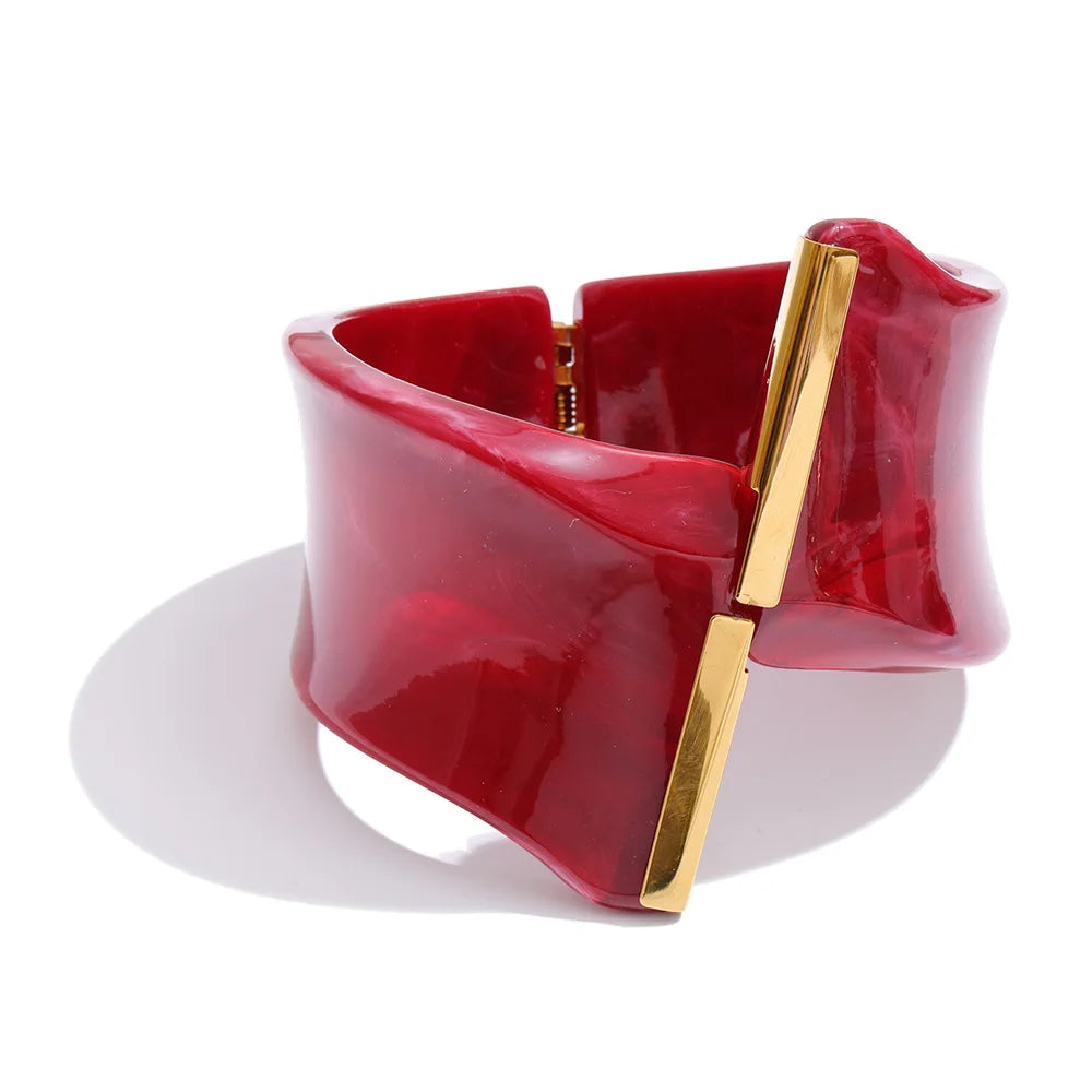 Acrylic Wide Bangle Bracelet